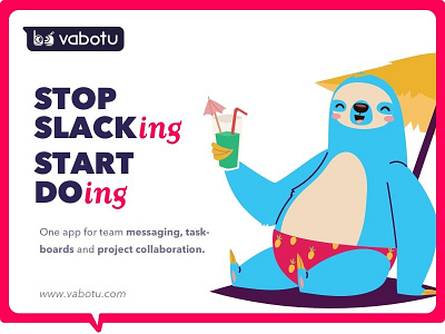 Stop Slacking Start Doing baner ad concept design digital ad typography ui