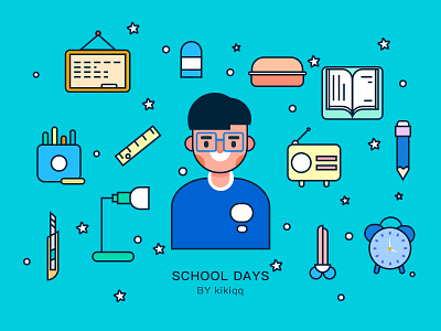 school days design illustration ui