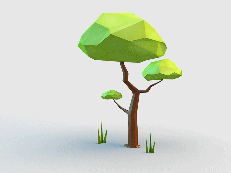 Low Poly Tree 3d animation branding cinema4d digital painting illustration lowpoly motion graphic tree