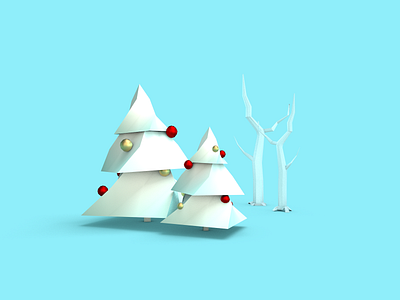 Christmas Trees 3d cfd christmas cinema4d illustration lowpoly modeling tree