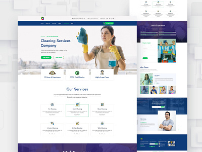 Cleaning Services Agency Landing Page clean cleaning cleaning services cleaning services agency cleaning website corporate website ui ux web template webpage