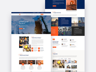 Construction Company Landing Page construction realestate realestate website renovation uiux