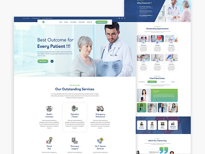 Medical Website UI Design hospital template hospital website landing page websites