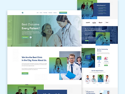 Medical Website UI Design clinic doctor website hospital template hospital website landing page websites