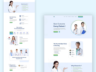 Medical Website UI Design clinic doctor website hospital template hospital website landing page websites