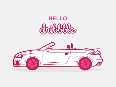 Hello Dribbble! audi audi tt car cars design hello dribbble illustration sportscar sticker sticker design vector