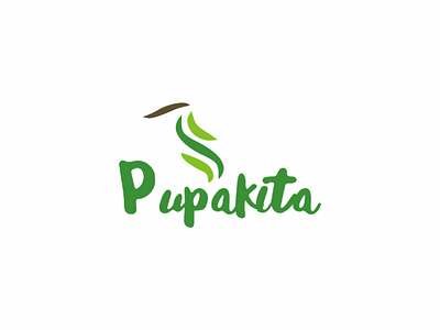 Pupakita logo adobe ilustrator brand branding green larva logo pupa simple