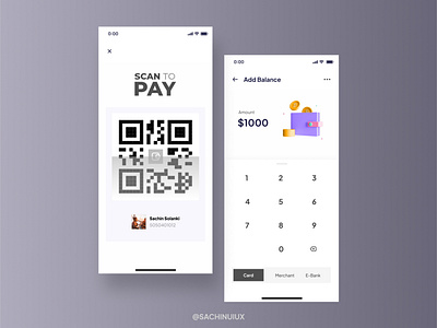 Scan & Pay | Wallet App app banking app finances app fintech graphic design investment minimal mobile mobile app mobile ui modern ui nft sachinuiux trend ui wallet app