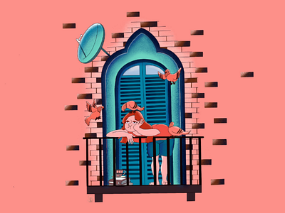 Balcony - Quarantine art design digital illustration digitalart illustration procreate