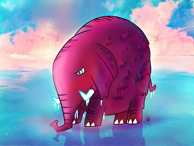 Ice Elephant digitalart illustration