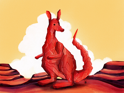 Rock Kangaroo art digitalart illustrated kangaroo rock surreal surrealism