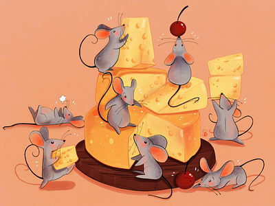 Mice and cheese cheese conceptart digitalart illustration mice mouse