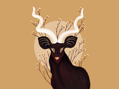 Antelope antelope black digital art horns illustration