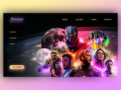 Avengers end game! Web design avengers avengersendgame concept design dribbble iron man marvel marvel studios photoshop web website