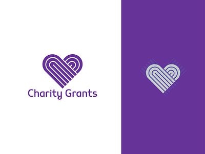 Charity Grants Branding heart illustration logodesign minimal vector