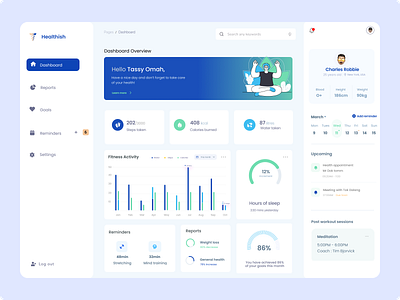 Dashboard for a health app dashboard dashboard design design health app interface design ui web