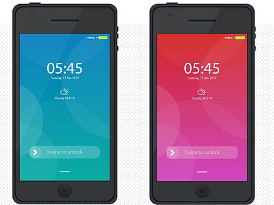 Swipe Lock UI Design with Mobile lock screen mobile ui swipe ui design