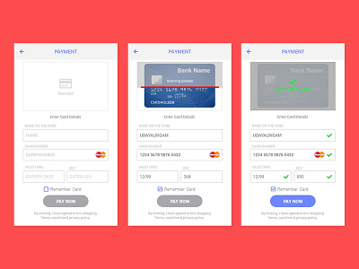 Credit Card Checkout UI Design with Scan Feature