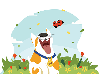 Dog & Ladybug design illustration