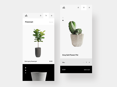 Flower pot page design app design ui ux