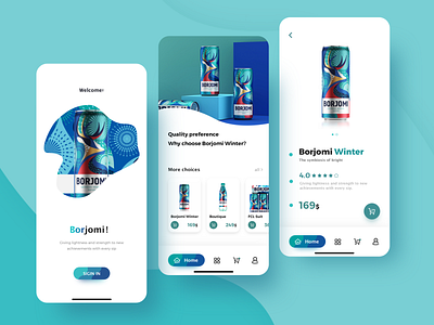 Borjomi Winter App Design app design illustration mobile ui ux