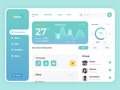 Vitality Web Design app design illustration ui ux web website