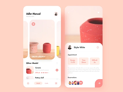 Pottery app design illustration mobile ui ux