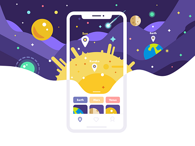 Starry Story app design illustration mobile
