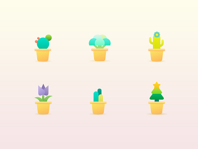 Weekly colorful icon plant