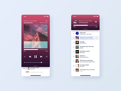 Music App - Mobile application clean flat iphone minimal mobile modern music music app music player responsive streaming ui ui design user experience user interface ux
