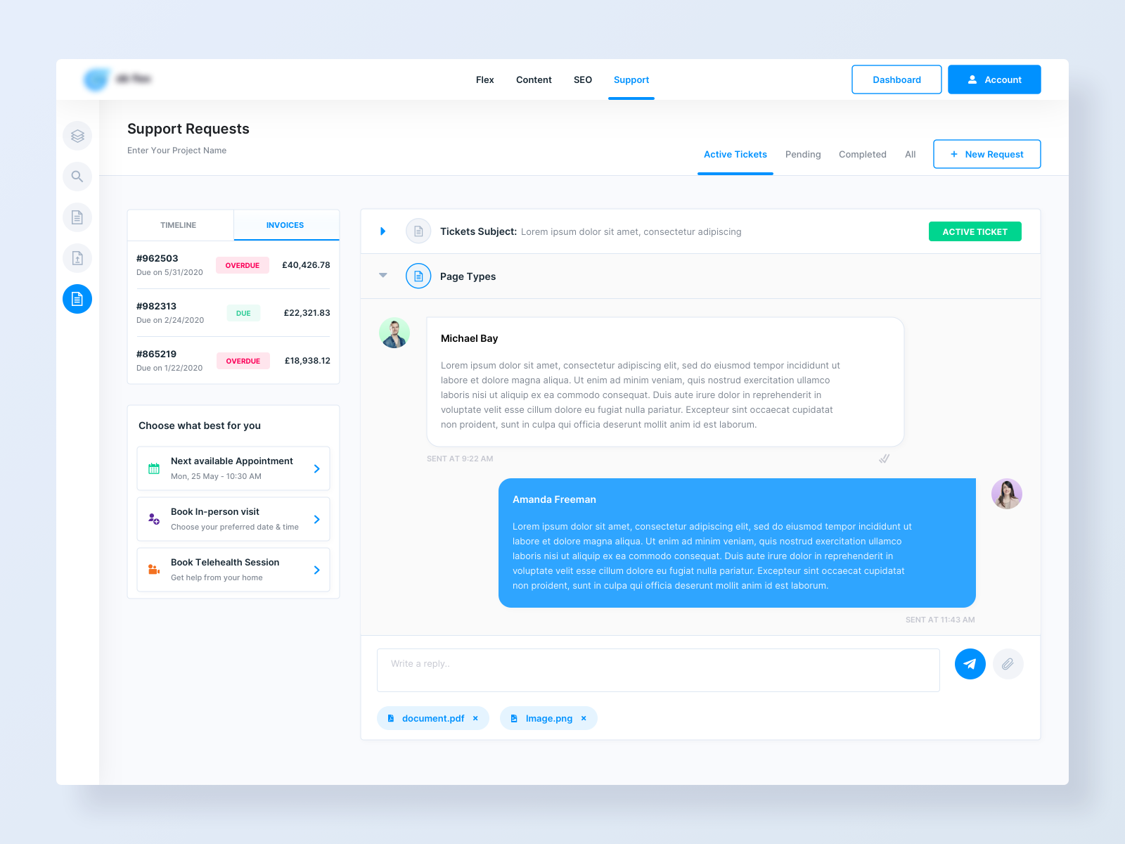 Support Requests by Cristian Damian on Dribbble