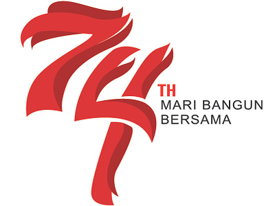 INDEPENDENCE DAY Logo of INDONESIA 74th year #2 74 branding design icon illustration independence indonesia logo logogram logotype minimal typography
