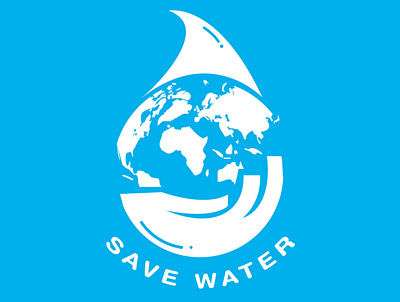 Save Water - White Ver. branding design icon identity illustration logo logogram logotype minimal typography