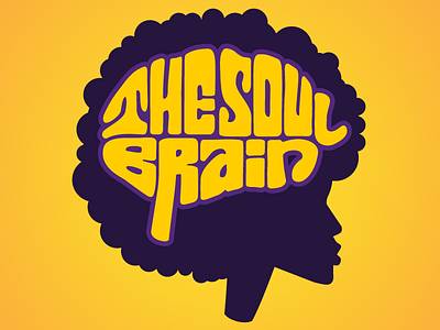 The Soul Brain logo brain funk gradient head illustrator logo purple soul vector woman yellow