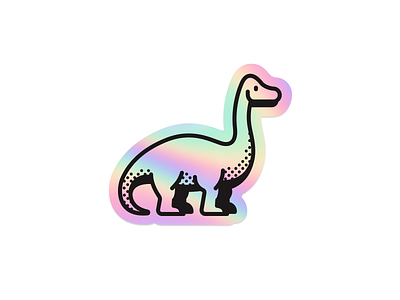 Holographic Dinosaur Sticker