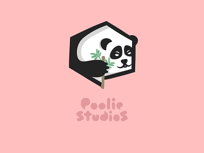 pooliestudios panda bear character happy illustration logo panda poolie pooliestudios zoolie