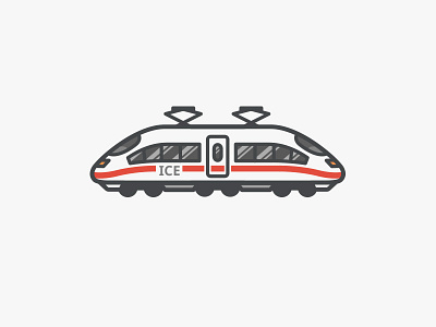 ICE train flat german ice illustration little s bahn simple tiny train vector waggon