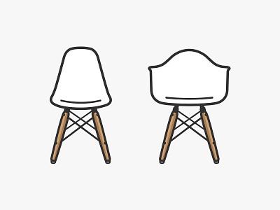 Vitra chairs chair daw design dsw eames icons illustration interior simple vector vitra