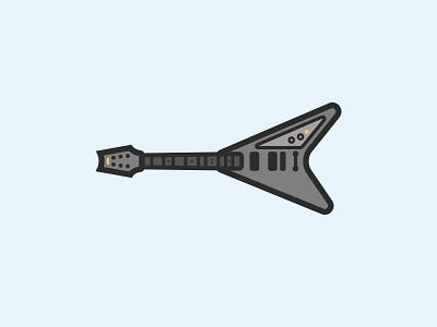 Metal guitar flat guitar illustration instrument metal music shred simple thrash