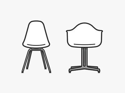Vitra DSX & DAL chairs chair dal design dsx eames icons illustration interior simple vector vitra