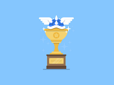 Mario Kart Trophy flat game gold illustration mario kart nintendo simple trophy vector