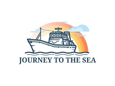 Journey to the Sea marine ocean rainbow sea ship water