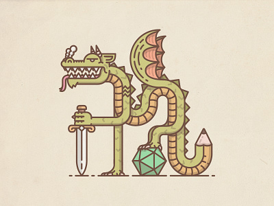 Pen & Paper Dragon d20 dice die dragon dungeons monster rpg sword