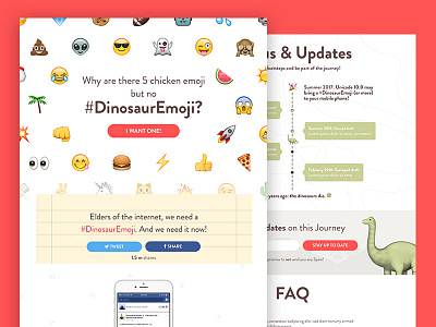 #DinosaurEmoji Website dinosaur emoji emoticon layout website