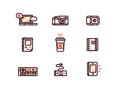 Work & Play Icons camera coffee game boy gamepad gopro icons iphone laptop macbook nintendo notebook synthesizer
