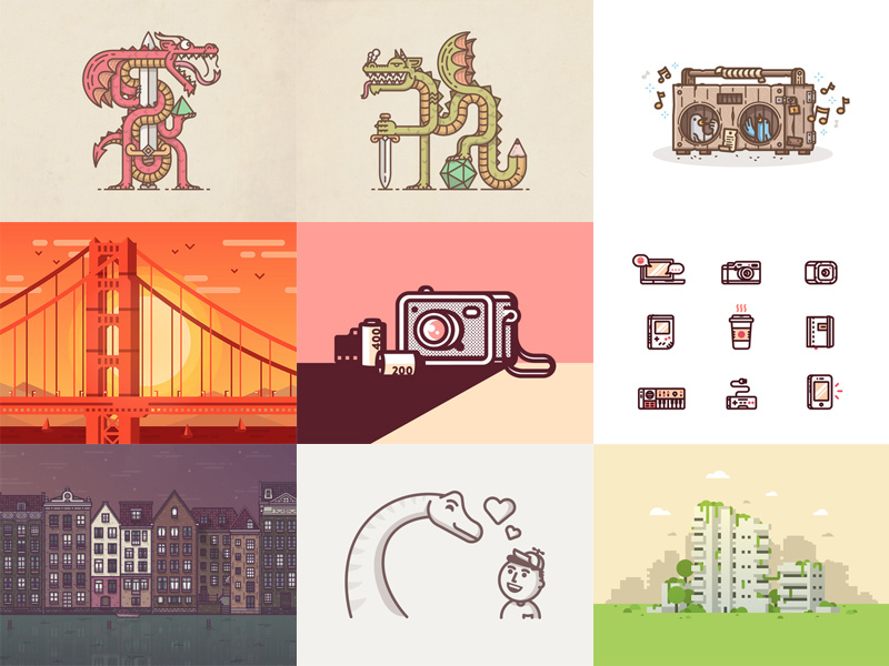 Best Nine 2016 2016 best nine best of dribbble icon icons illustrations top year