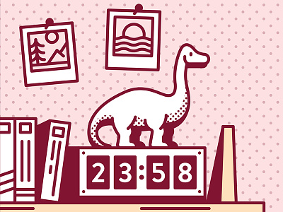 Dinosaur clock dinosaur emoji figure photos polaroid sauropod shelf toy