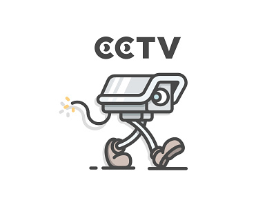 CCTV cam camera cctv character eye icon illustration logo security surveillance walking 👀