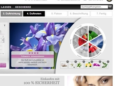 Fragrance Configurator configurator senses webdesign