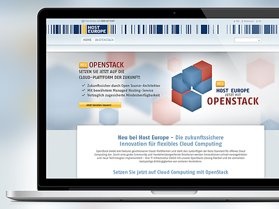 OpenStack Landing Page host europe gmbh landingpage logo openstack ui webdesign